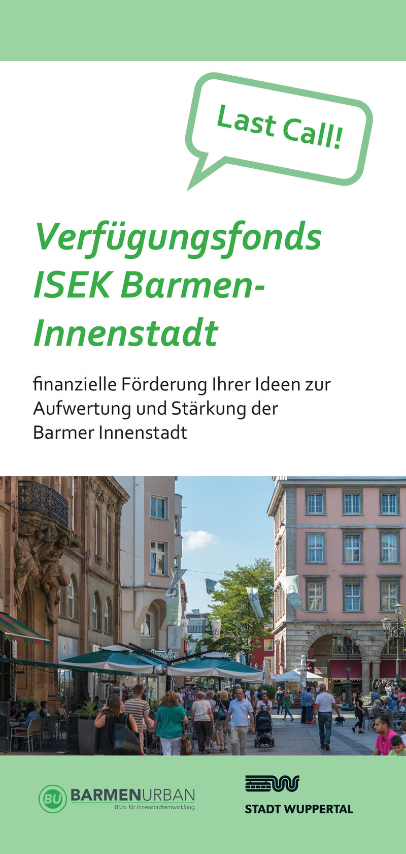 Flyer Verfügungsfonds ISEK Barmen